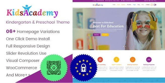 KidsAcademy - 适合幼儿园早教机构官网网站WordPress主题
